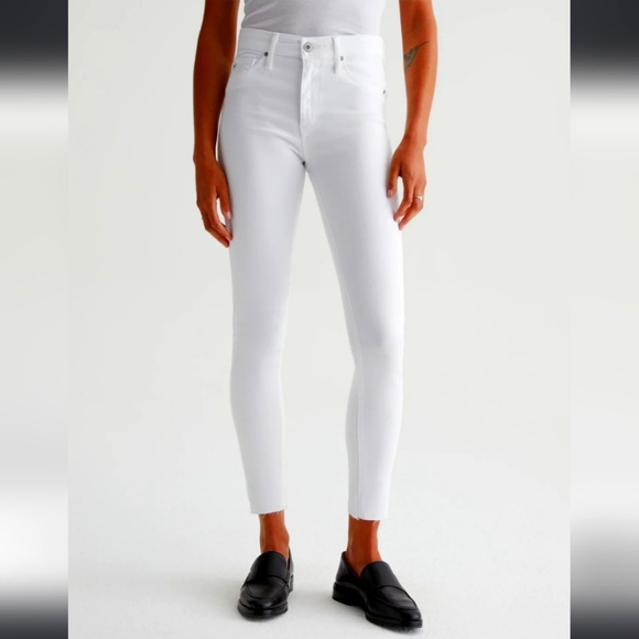 AG Adriano Goldschmied White The Farrah Skinny Ankle high-rise size 27R - Picture 1 of 6